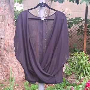 Sheer black cover-up blouse